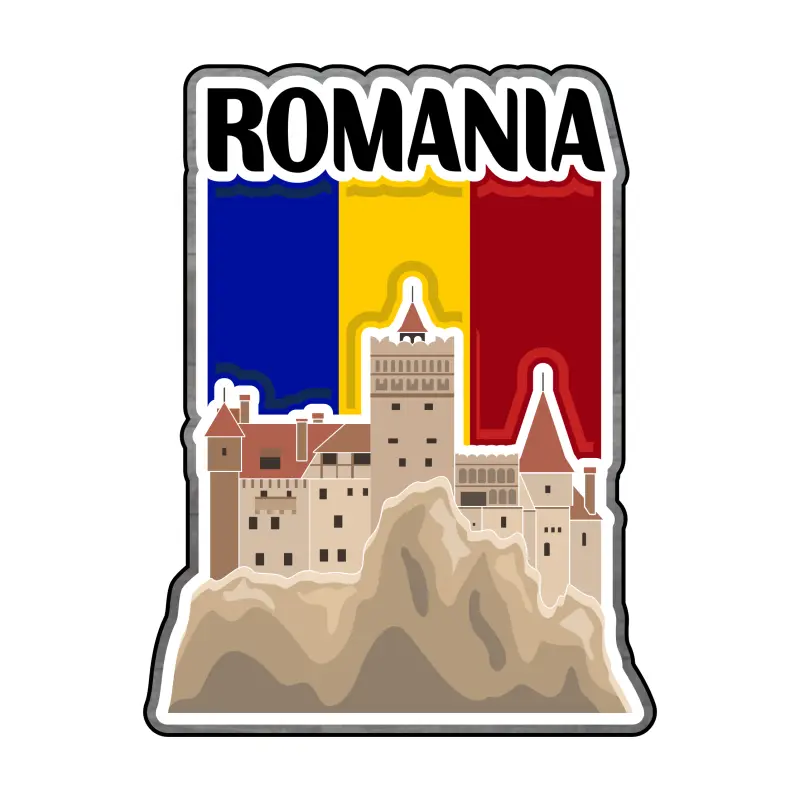 Mgs129-castelul bran, romania, magnet frigider